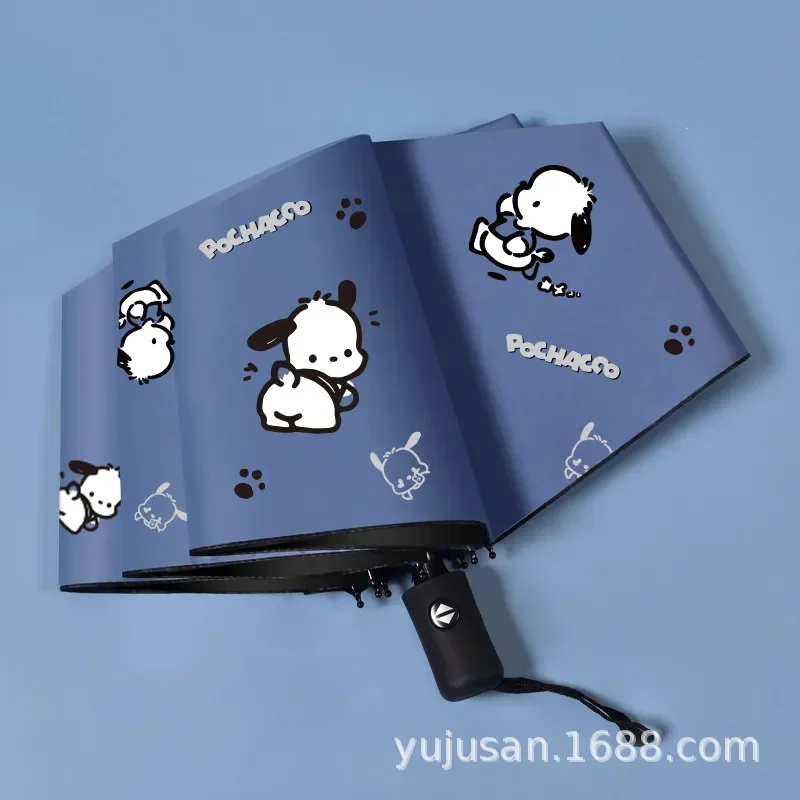 Фото Pochacco аниме Kawaii Sanrio Ins модный автоматический зонт милый мультфильм дождь защита от солнца УФ складной зонт подарки игрушки №2