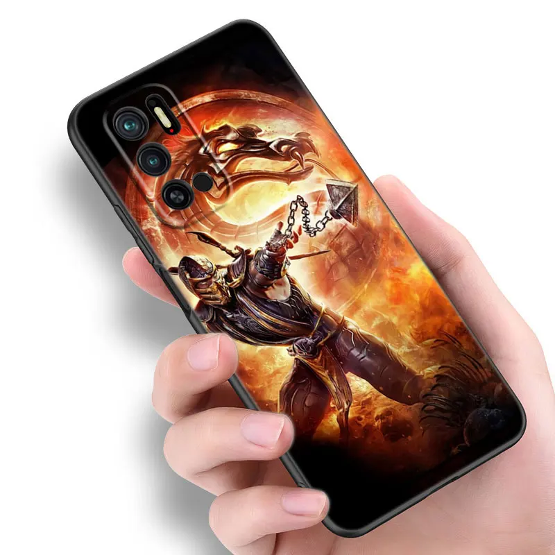 Фото Чехол для телефона Mortal Kombat для Xiaomi Redmi Note 10 11 11S 12 4G 8 9 11E 11T Pro Plus 10T 5G 8T 9S 10S 12S, Черный силиконовый чехол №4