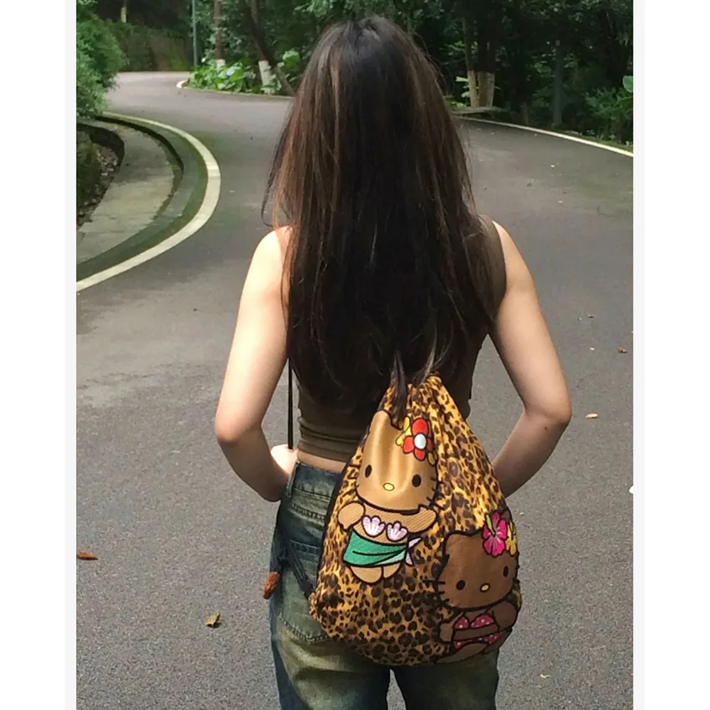 Рюкзак Sanrio Hello Kitty для девочек Kawaii Ins College Wind, корейское издание, студенческий подарок, универсальный рюкзак большой емкости