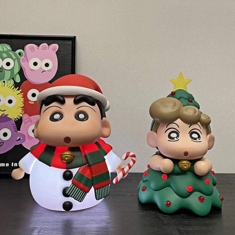 Не светящийся Shinnosuke Nohara Nohara Himawari Figuras De AçãO Crayon De Natal Shin-Chan Figuras Bonito Anime Pvc Modelo ColeçãO