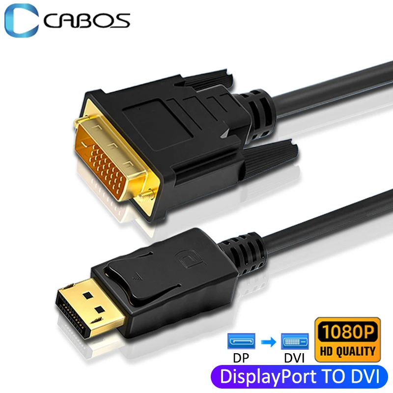 Кабель-адаптер DisplayPort 1080P — DVI для монитора-проектора Dell Asus, неэкранированный аудио-видео кабель длиной 1,8 м