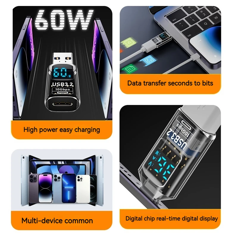 Фото Адаптер питания с USB Type-C на USB, 10 Гбит/с, 36 Вт №3