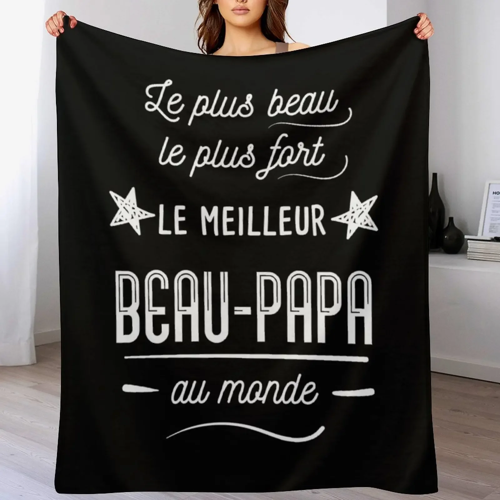 Le meilleur beau papa au monde, фланелевое мягкое большое многоцелевое клетчатое одеяло для кровати