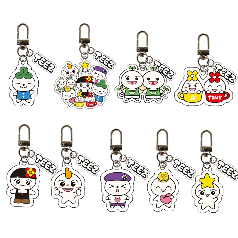 Брелок KPOP ATEEZ Merch для женщин и мужчин, милый мультяшный модный акриловый брелок для ключей, держатель, подарки, очаровательные аксессуары для автомобильных сумок