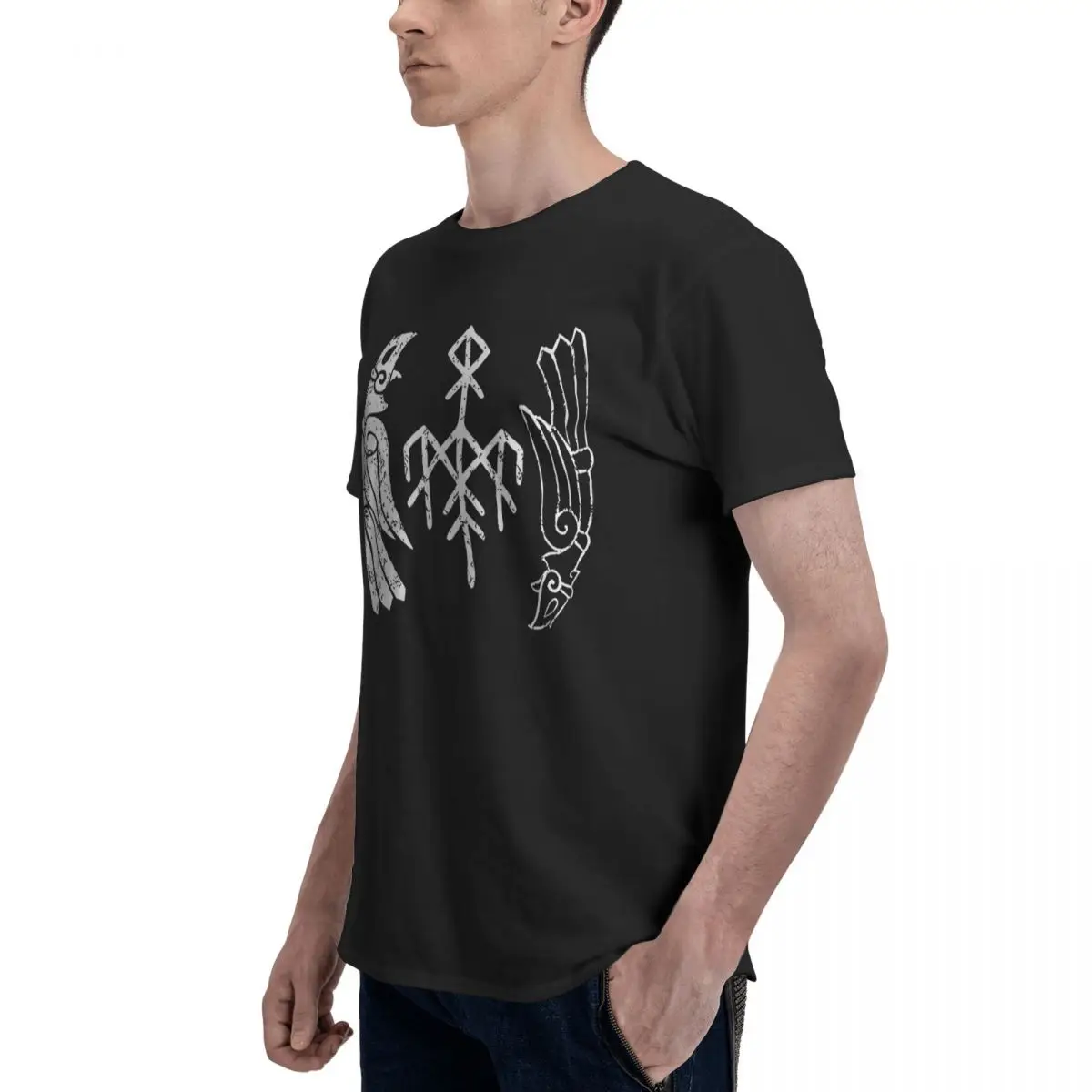 Фото Wardruna Kvitravn Organic Ts A, повседневная дышащая удобная забавная мужская футболка из 100% хлопка с мангой, забавная рубашка №5