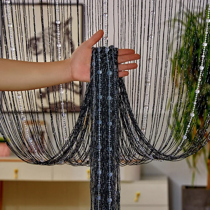 Шторы-веревки с кристаллами, 100 см X 200 см