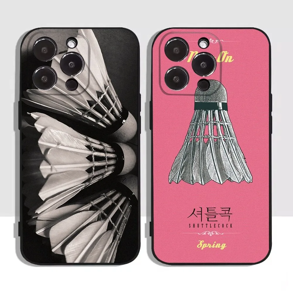 Чехол для телефона для бадминтона, спорта, бадминтона для Apple iPhone 15,14,13,12,11, XS, XR, X,8,7, Pro, Max, Plus, mini, силиконовый черный чехол