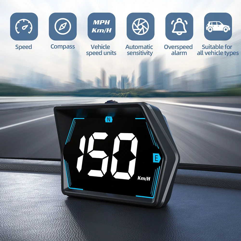 Дневное вождение HUD Проекционный дисплей Автоматическое уведомление о скорости Встроенный датчик освещенности Компактный цифровой для всех типов автомобилей Совершенно новый