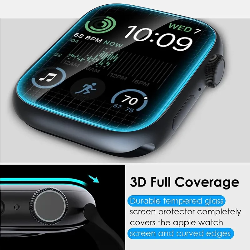 Мягкое закаленное стекло для Apple Watch Ultra 9 8 7 se 6 5 4 3, Защита экрана для iwatch серии 49 мм 45 мм 41 мм 44 мм 40 мм 42 мм 38 мм (art.: 3920b75caef73) - 3920b75caef73