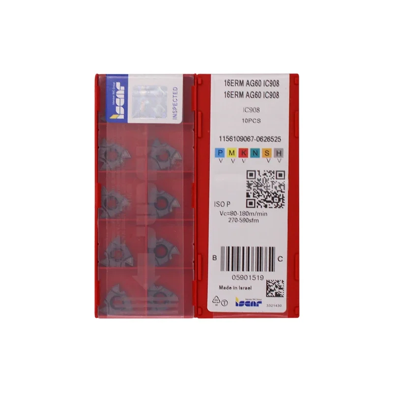 10 шт. ISCAR 16ER 16IR 08IRM 11IRM 16IRM 16ERM A60 AG60 G60 IC908 Инструменты с ЧПУ Частичный профиль 60 °   Токарные пластины с твердосплавной резьбой