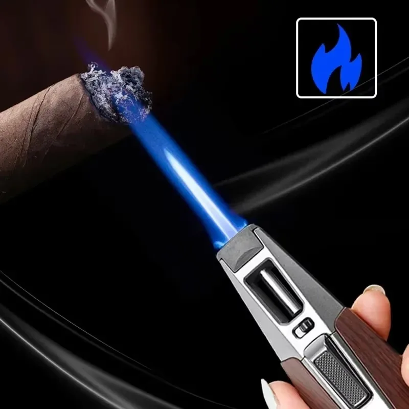 Фото JOBON Turbo Jet Blue Flame бутановая горелка, зажигалка, ветрозащитная, для кемпинга, барбекю, сварки, для выживания сигар, многоцелевой тактический инструмент №5
