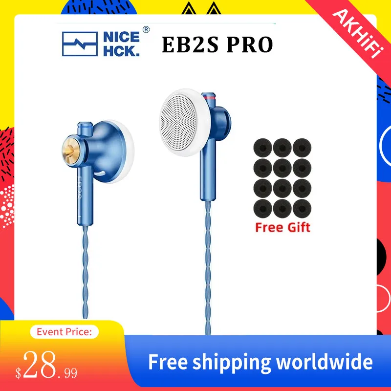 Проводные Hi-Fi наушники NiceHCK EB2S PRO, 3,5/4,4 мм, разъем 15,4 мм