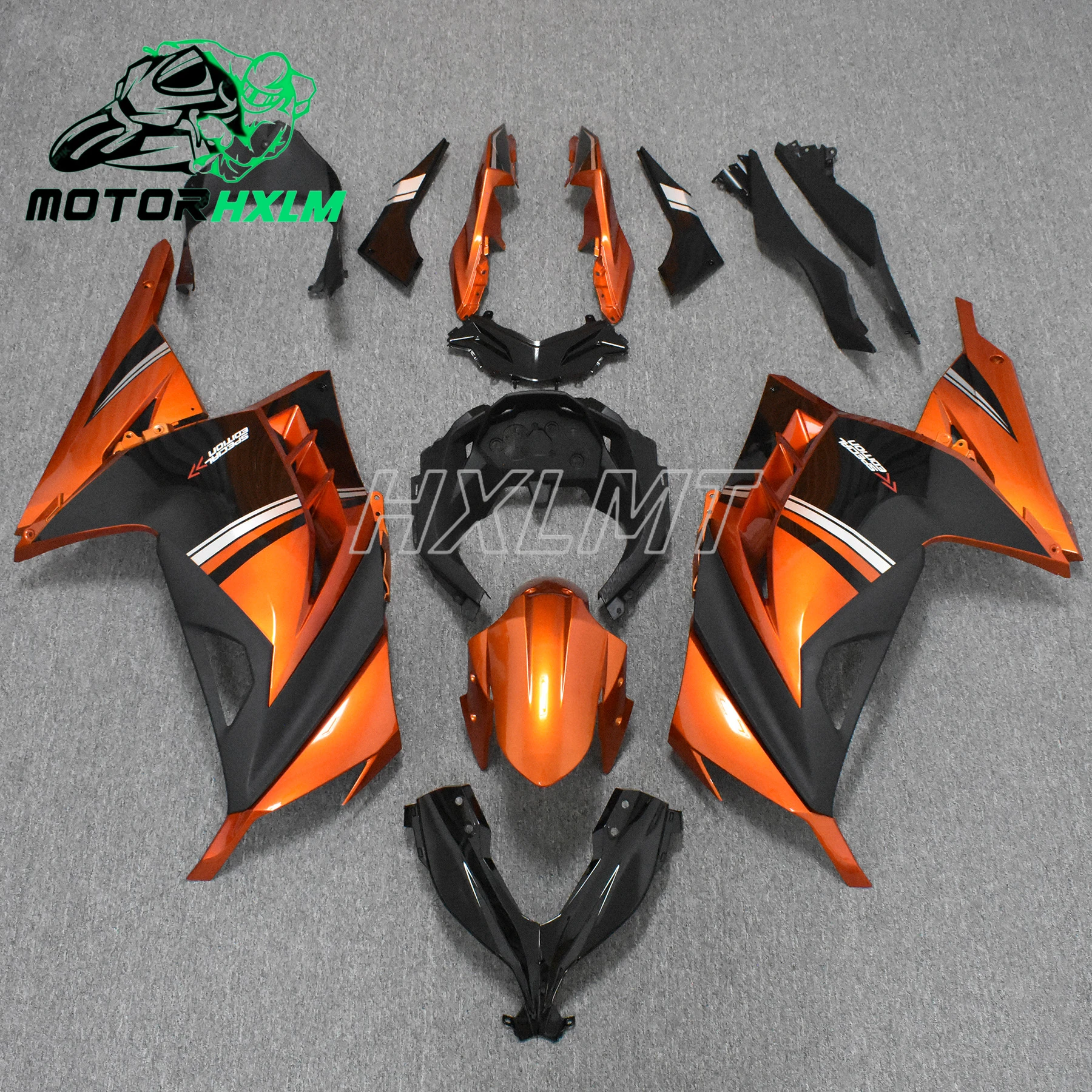 Комплект обтекателя мотоцикла подходит для Kawasaki Ninja 250 Ninja 300 13-17 лет EX250 EX300 2013 2014 2015-2017 обтекатель зеленый черный