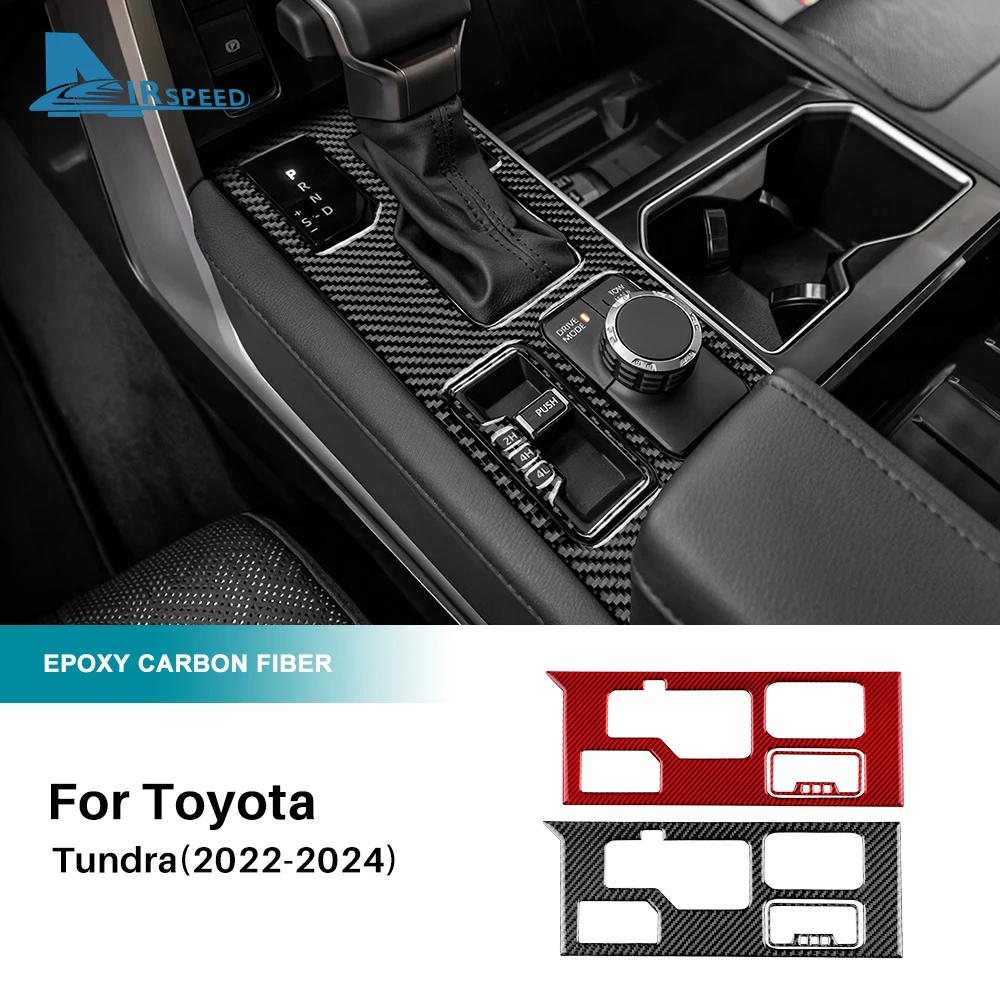 Настоящая мягкая наклейка из углеродного волокна для Toyota Tundra 2022 2023 2024, рамка для панели переключения передач автомобиля, внутренняя отделка, аксессуары LHD
