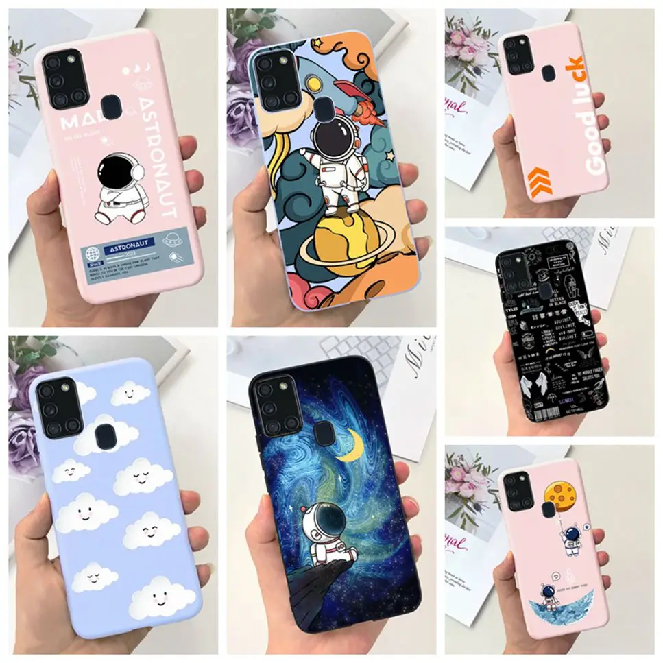 Чехол для Samsung Galaxy A21s, чехол с облаком, астронавтом, мягкий силиконовый чехол, чехол для Samsung A21s SM-A217F 6,5 дюйма, чехол-бампер для телефона