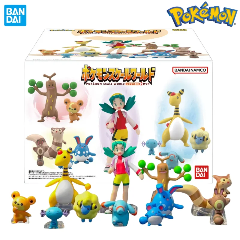 В наличии BANDAI, оригинальная шкала покемонов, мир Johto Region 2, Крис Sudowoodo Mareep Marill Azumarill Ampharos Teddiursa, игрушки, подарки