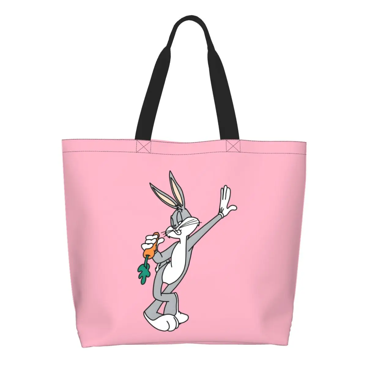 Холщовая сумка для покупок B-Bugs B-Bunny, женская портативная большая вместительная продуктовая сумка с кроликом, аниме-шоппер, сумки-тоут