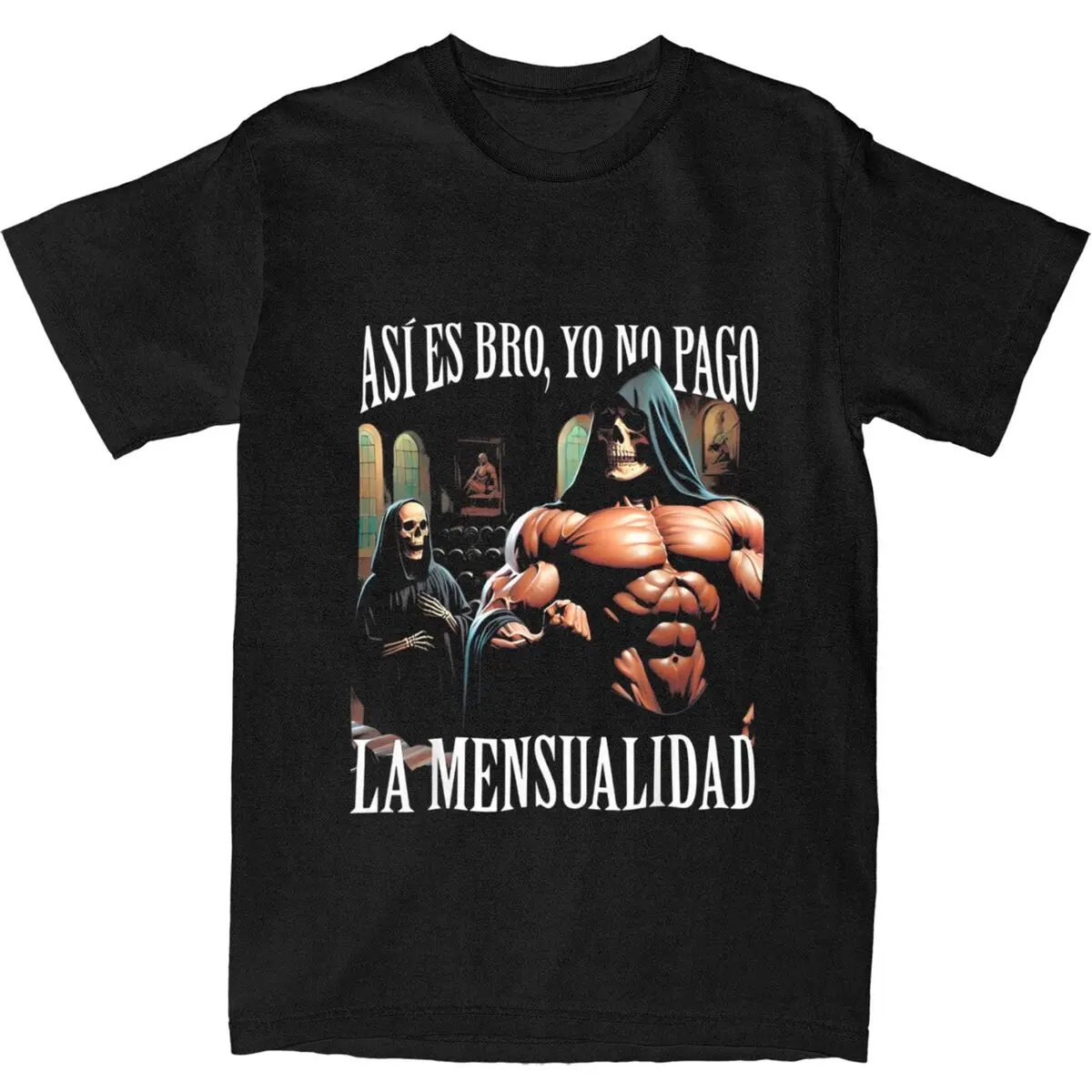 Haikyuu Футболка Calacas Chidas Хлопковые футболки Забавный скелет ASI ES BRO YO NO PAGO LA MENSUALIDAD Модная футболка Мужские футболки