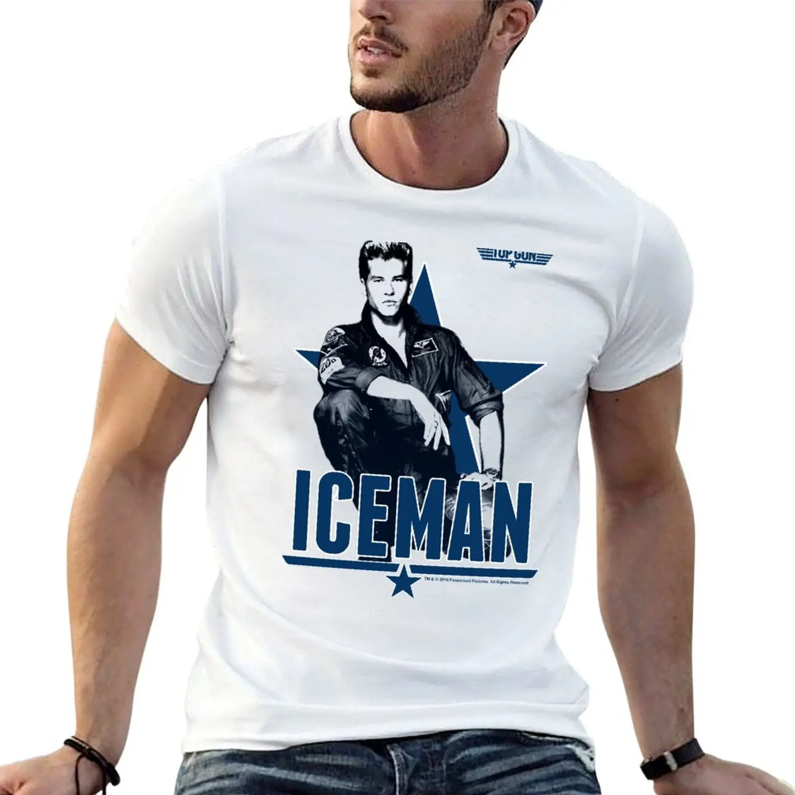 Футболка с портретом Top Gun Iceman, мужская дизайнерская футболка для мужчин, футболка