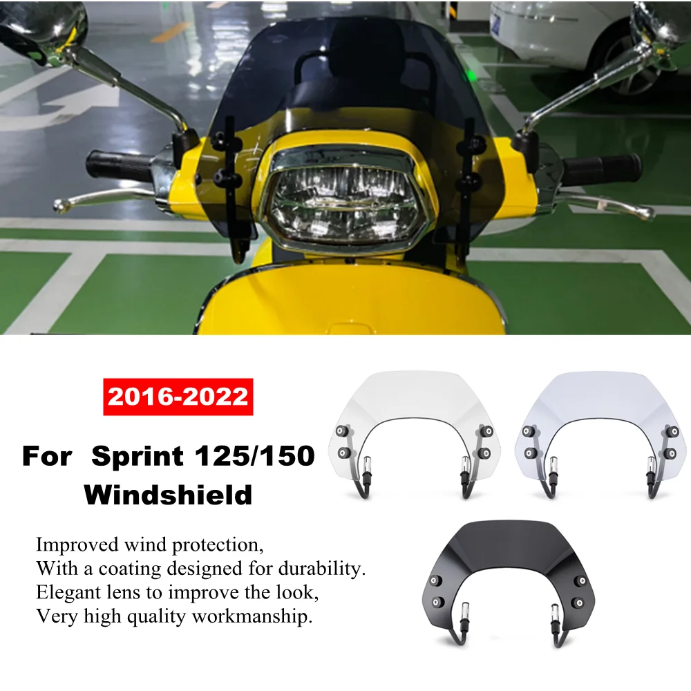 Ветровое стекло ветрового стекла для Vespa Sprint 125 150-2016 2022 2020 Sprint125 Sprint150 аксессуары для мотоциклов