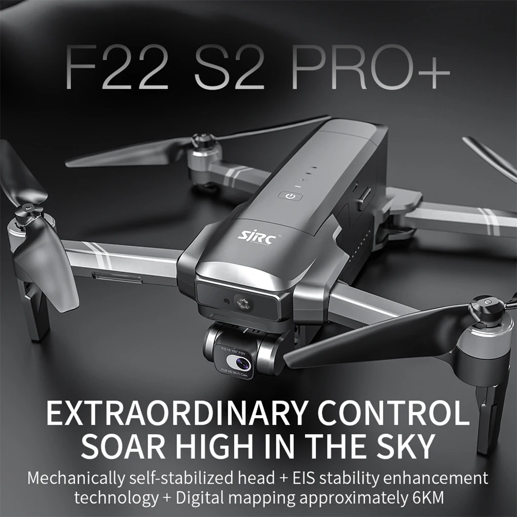 F22 S2 PRO+ Профессиональный дрон с камерой 4K EIS GPS 6 км 2-осевой подвес 40 минут FPV Предотвращение препятствий Blussless RC Dron