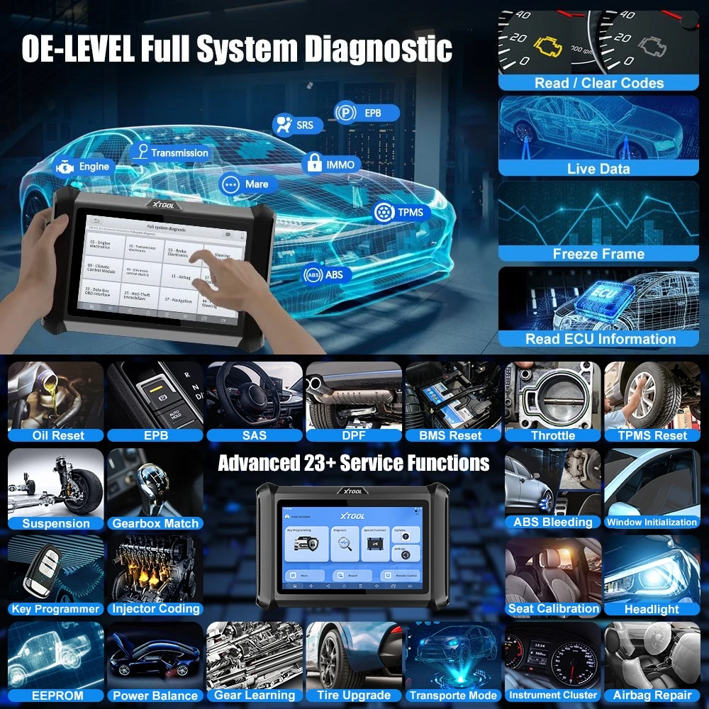 Фото XTOOL X100 PADS IMMO Инструменты для программирования ключей All Key Lost OBD2 Все системы диагностического сканера Модернизированный X100 PAD X100PAD2 EEPROM №4