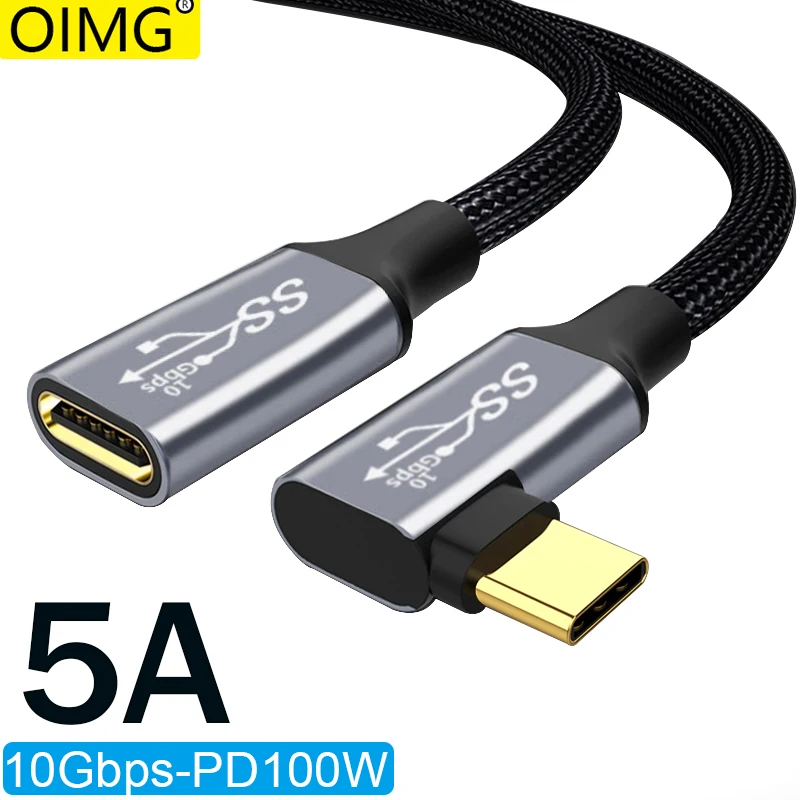 5A USB Type C Удлинительный Кабель «папа-мама» 90 Градусов Для Быстрой Зарядки USB 3.1 Type-C Для Смарт-устройств Компьютерны...