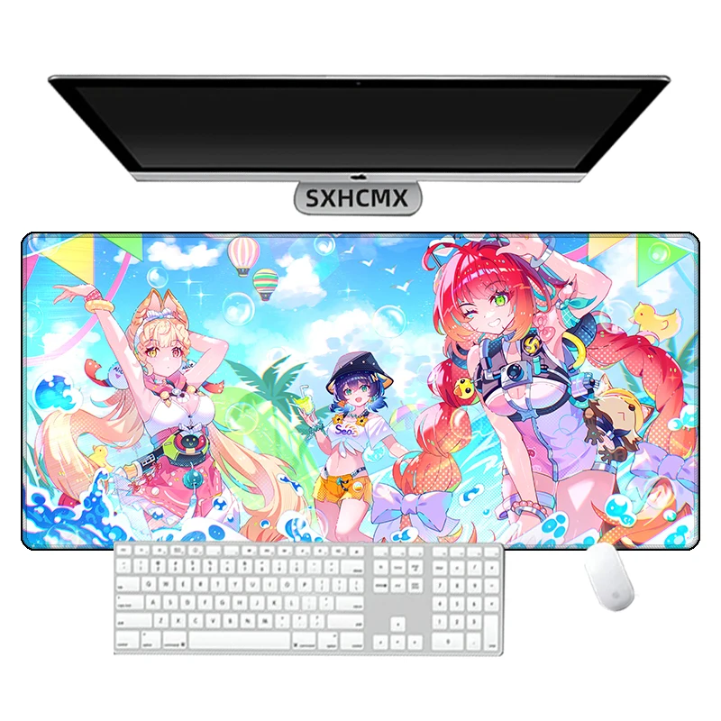 Фото ZZZ Alice Коврик для мыши XXL Game Zenless Zone Zero Коврик для мыши Angel Girl Настольный коврик Компьютерные игровые аксессуары Коврик для клавиатуры Stitch Edge №2