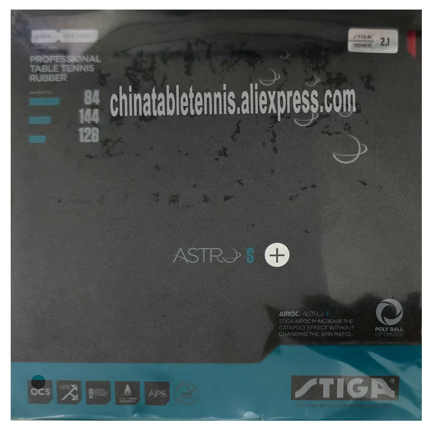 STIGA AIROC ASTRO S Накладка для настольного тенниса Spin Speed Blue Sponge Pimples в губке для пинг-понга