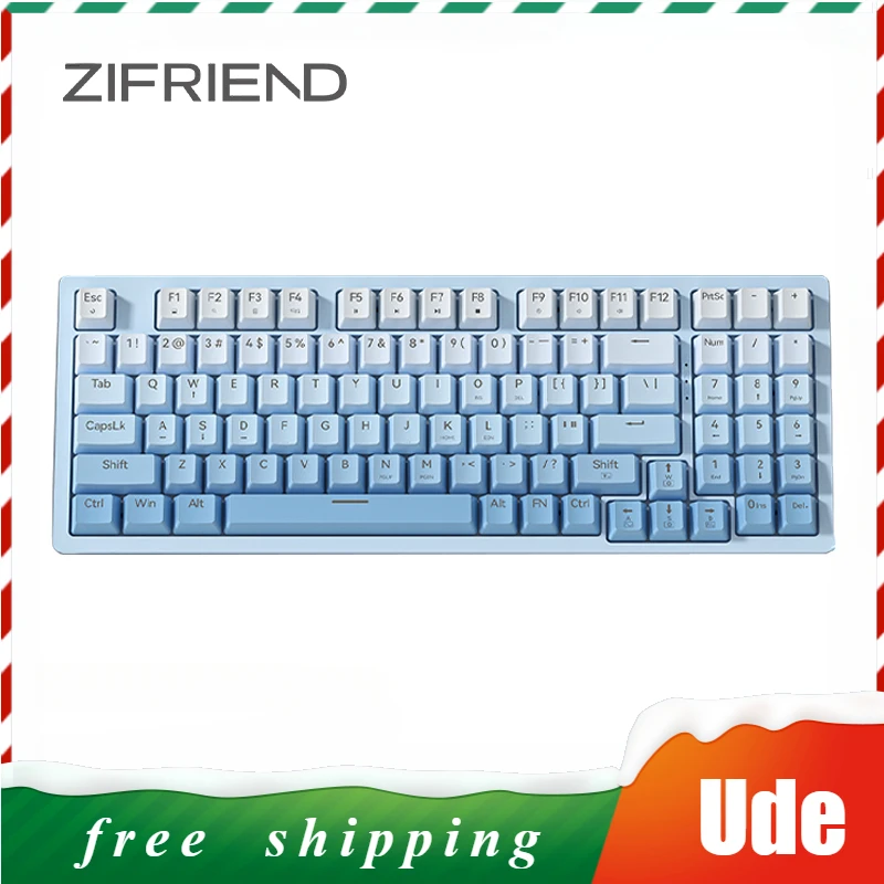 Фото Механическая игровая клавиатура Zifriend ZA94, RGB, эргономичный дизайн, корпус под заказ, колпачки клавиш PBT, 94 клавиши, полная клавиша, клавиатуры с горячей заменой №1