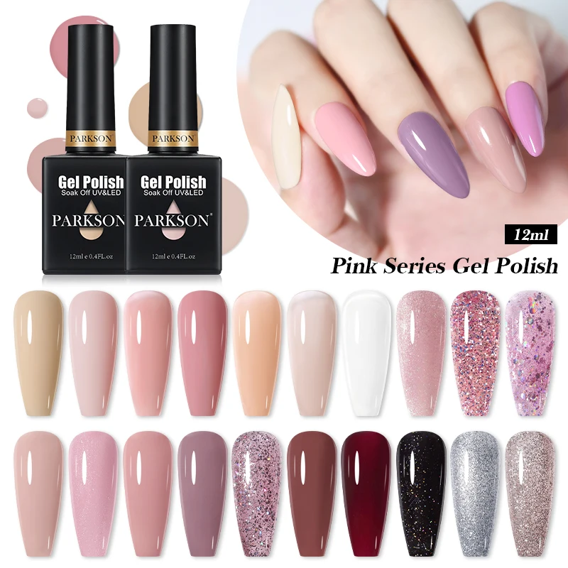 Полупостоянный УФ-лак для ногтей Parkson, гибридный Розовый Блестящий Гель-лак, Гель-лак для маникюра, верхнее покрытие для дизайна ногтей
