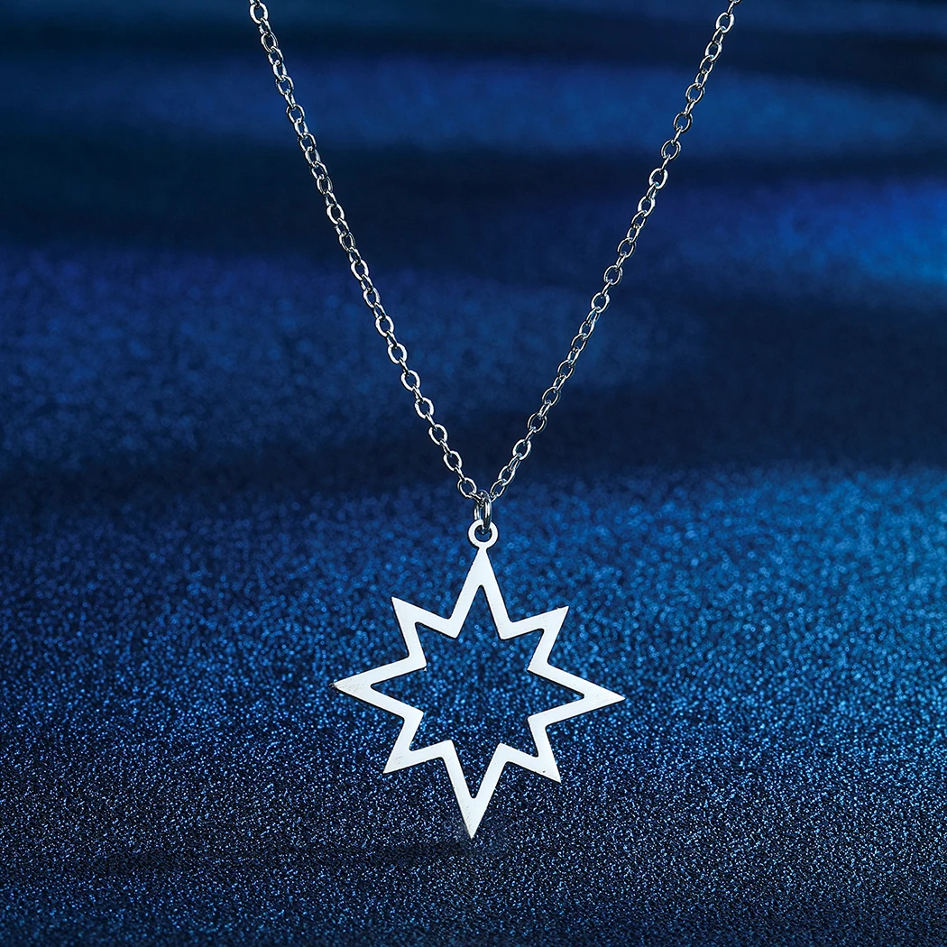 Романтические ожерелья для девочек Chereda North Star, подвеска из нержавеющей стали для женщин, ювелирное ожерелье