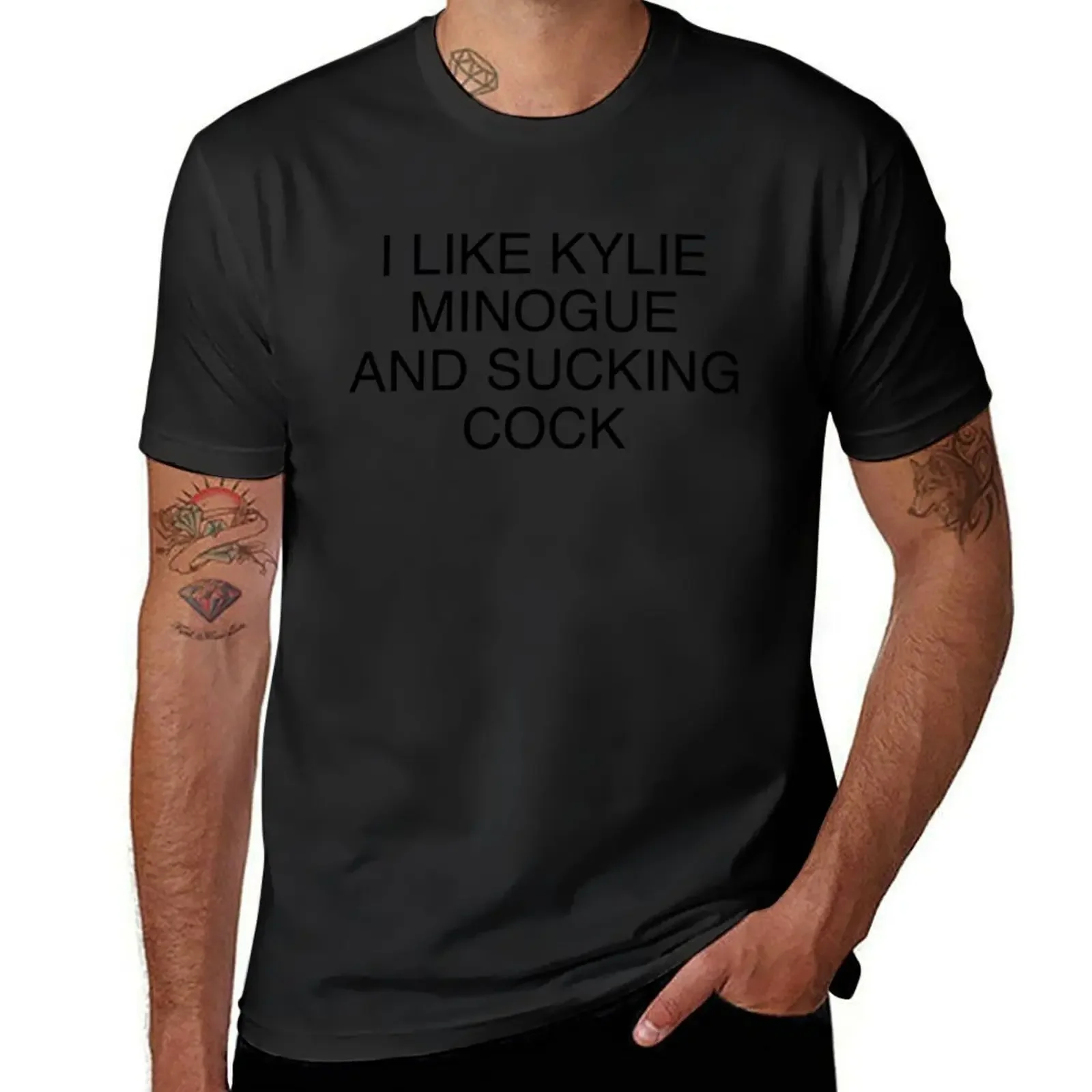 Модная Тяжелая Винтажная летняя круглая I Like Kylie Minogue и сосательный член Футболка funnys винтажная одежда Мужские футболки в упаковке