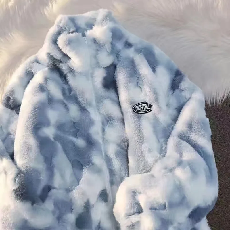 Женская плюшевая куртка Tiedye, утепленная кашемировая куртка в стиле хип-хоп для осени (art.: 3920c2acb2876) - 3920c2acb2876