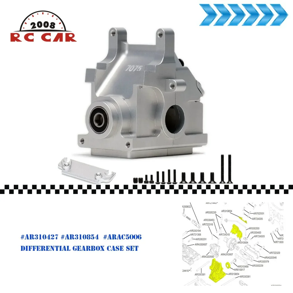Корпус коробки передач дифференциала из сплава 7075 # ARAC5006 для радиоуправляемой машины 1/7 Arrma 6S Felony Fireteam Infraction Limitless BIG ROCK 1/8 Kraton
