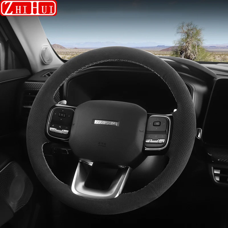 Чехол для руля Haval Dargo II 2024 2025 2nd Gen, прошитый вручную, нескользящий кожаный рычаг переключения передач, автомобильные аксессуары