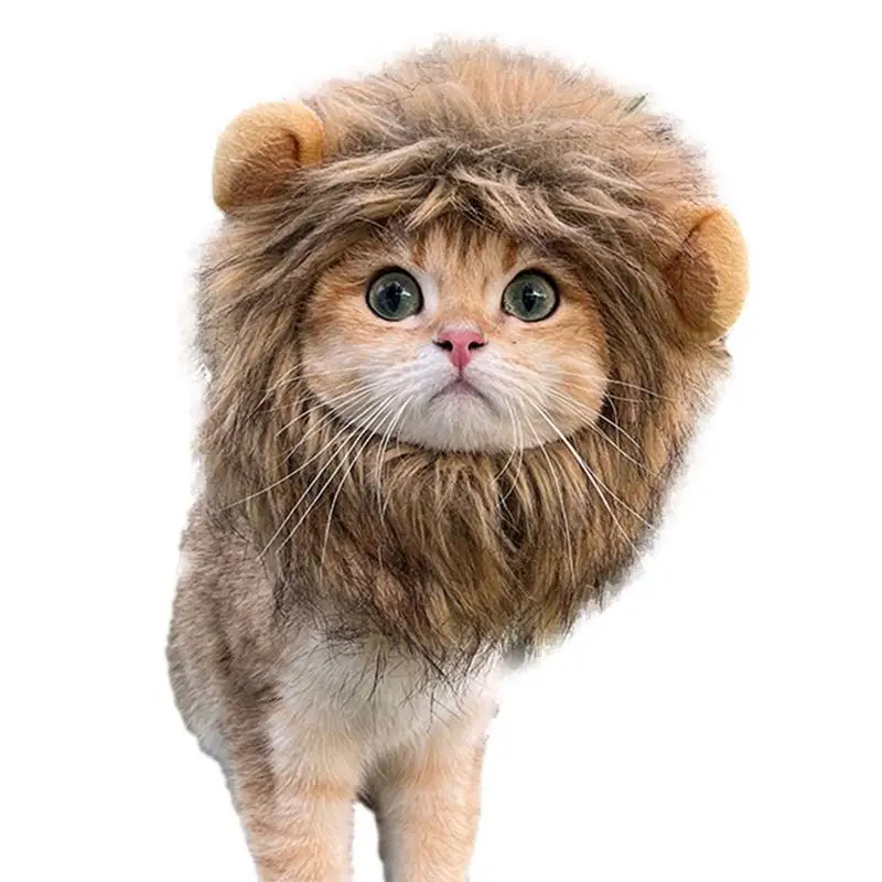 Котенок Лев грива Лев шерсть домашний Кот костюм Кошка Косплей Одежда моющийся маскарадный костюм Лев волос шляпа смешной котенок кошка наряд