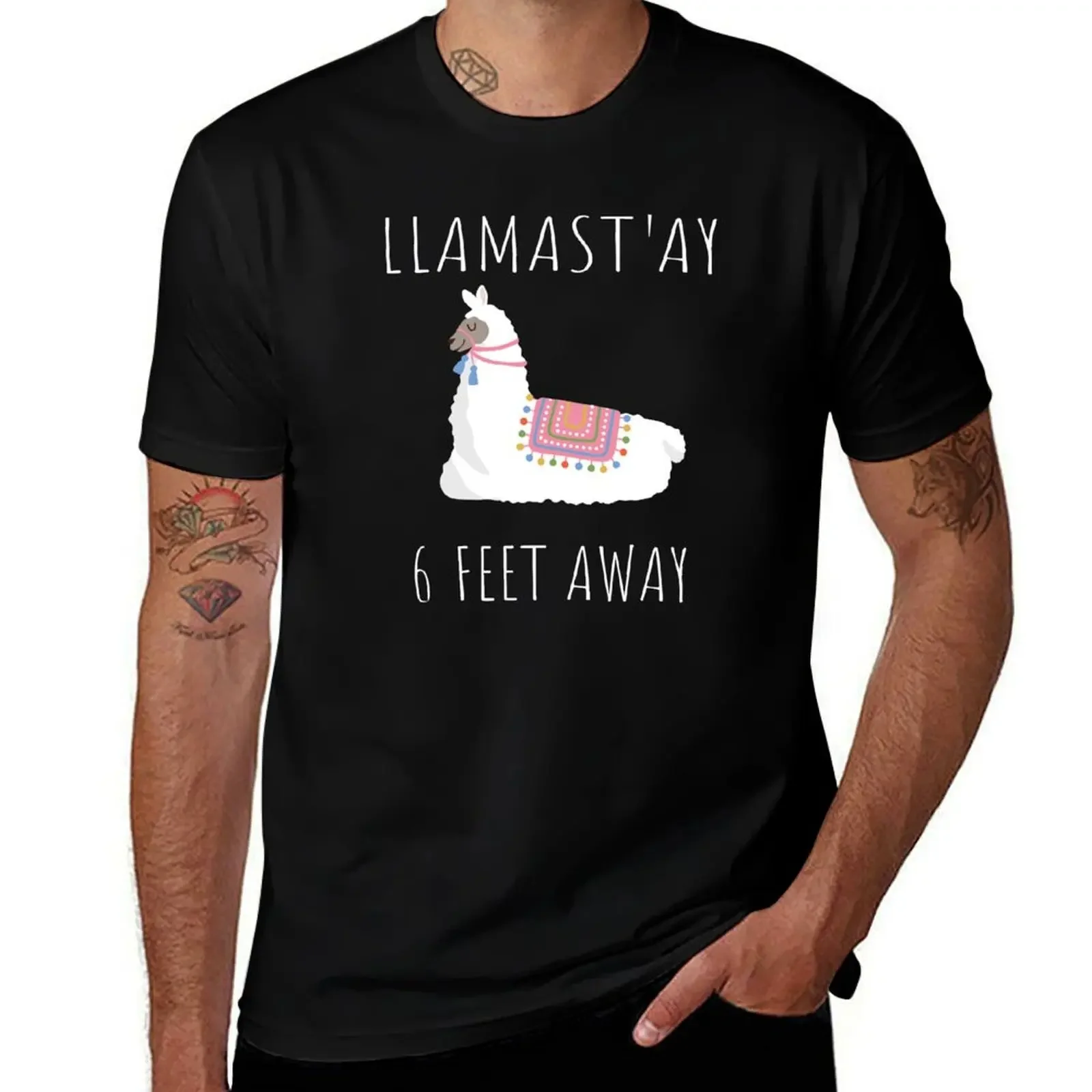LLlamast'ay 6 футов от йоги, подарок с ламой, саркастический карантин, смешная цитата, одежда, футболка