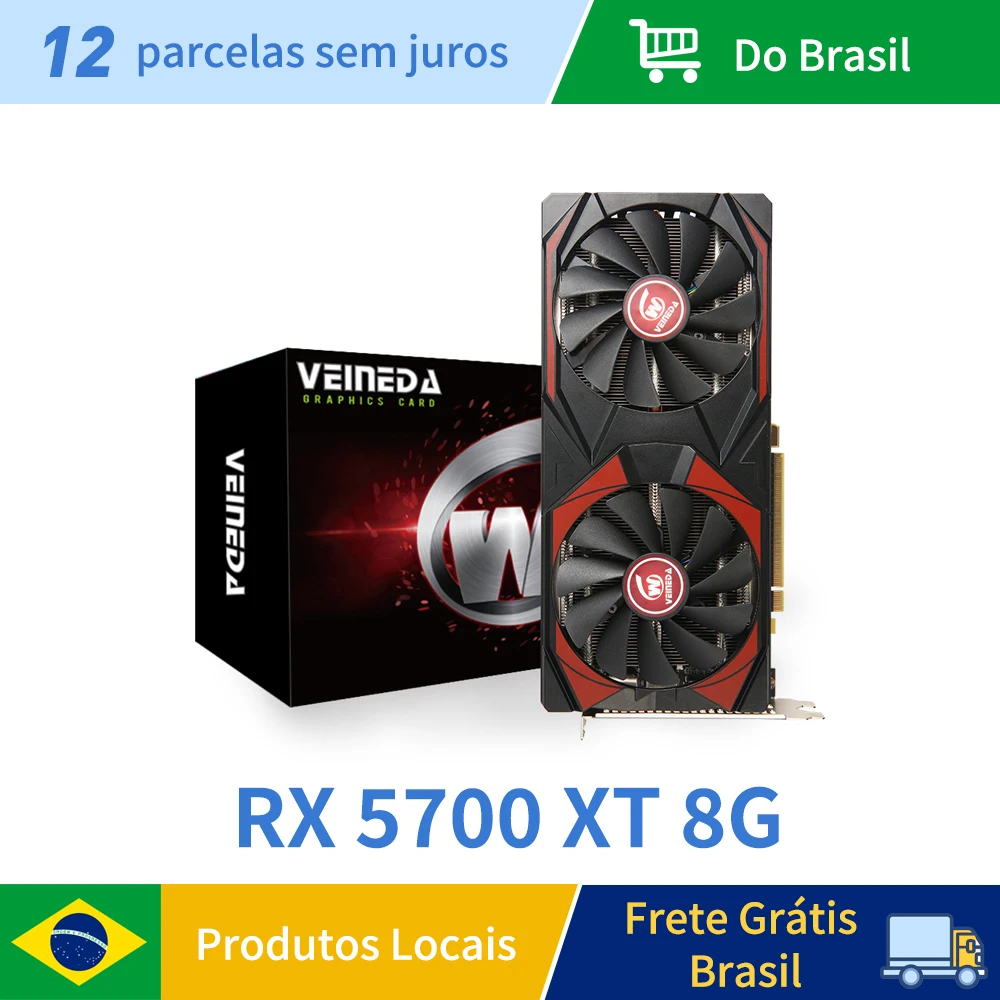 Видеокарта Veineda RX 5700XT 8 Гб GPU GDDR6 256Bit 8pin + 6pin 7nm DP * 3 HDMI * 1