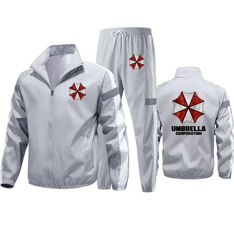 Уличный мужской спортивный костюм (куртка + спортивные штаны) umbrella corporation, спортивный костюм на молнии, фирменный Мужской комплект из свитшота (art.: 3920c995c20e3) - 3920c995c20e3