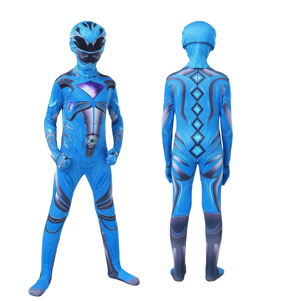 Фото Нарядный детский костюм супергероя Power Zentai Rangers для косплея, детский комбинезон Mecha Five Beast, карнавальная одежда на Хэллоуин для мальчиков №5