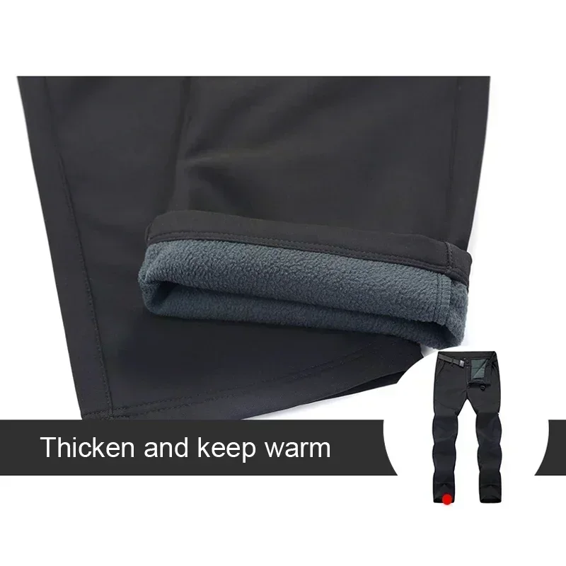 Фото 5XL Gift Belt Winter Outdoor Sports Training Tactical Pants Men Softshell Fleece Workwear Waterproof Cargo Trousers Work Jogger №5
