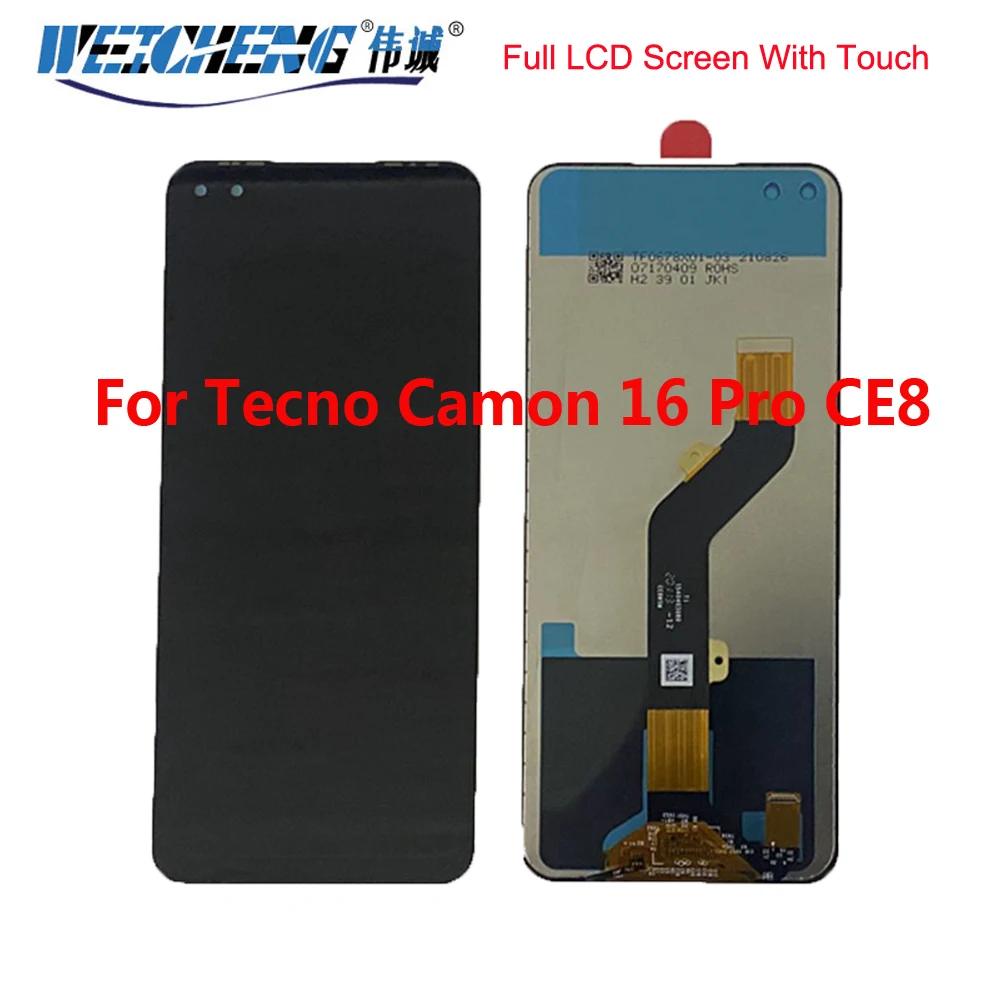 Для Tecno Camon 16 Pro ЖК-дисплей с сенсорным экраном и дигитайзером для Tecno Camon 16 Pro CE8 ЖК-дисплей Tecno Camon 16 Pro CE8 ЖК-сенсор
