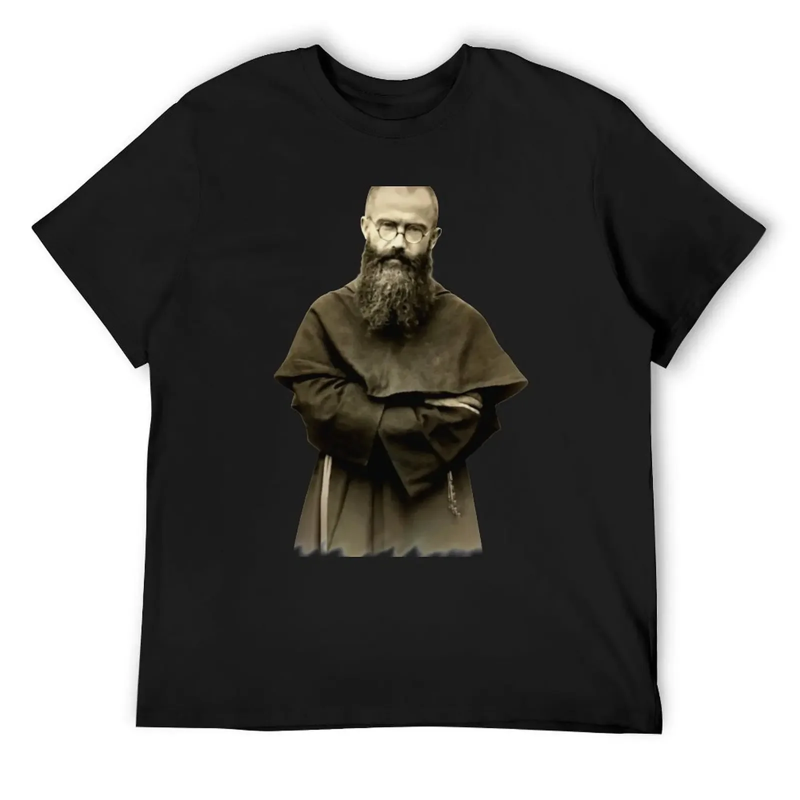 Футболка Saint Maximilian Kolbe, простая футболка в стиле аниме, одежда в стиле хиппи, мужская футболка