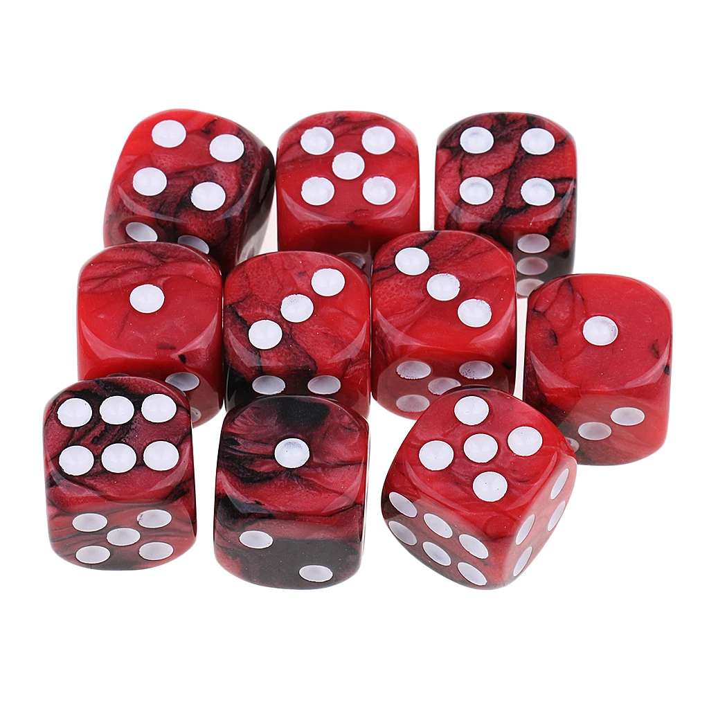 Набор из 10 D6 игральных костей 16 мм для ролевых игр из акрила-выбор искусственных костей
