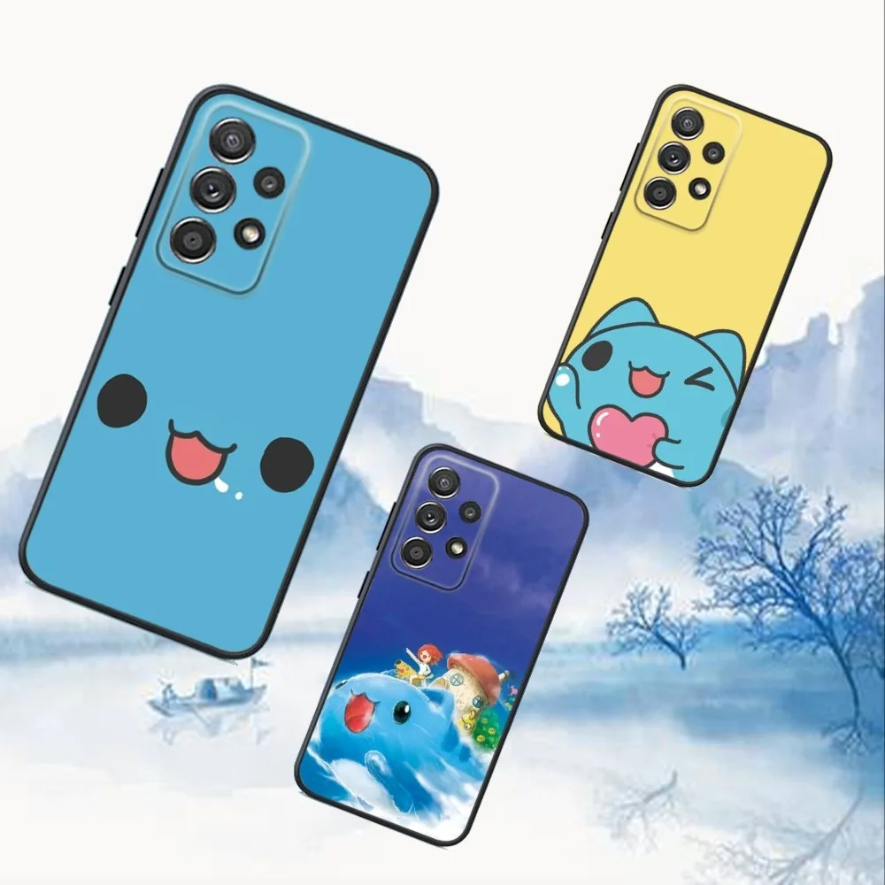 Cute B-Bugcat Capoo Phone Case For Samsung S25,S24,S21,S22,S23,S30,Ultra,S20,Plus,Fe,Lite,Note,10,9,5G Black Cover
