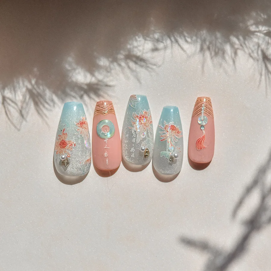 Фото Chrysanthemum Flower King Blooming Peony Camellia Daisy Rose Bowknot Lily Sunflower Luxury Nail Art Stickers DIY Manicure Decals №5