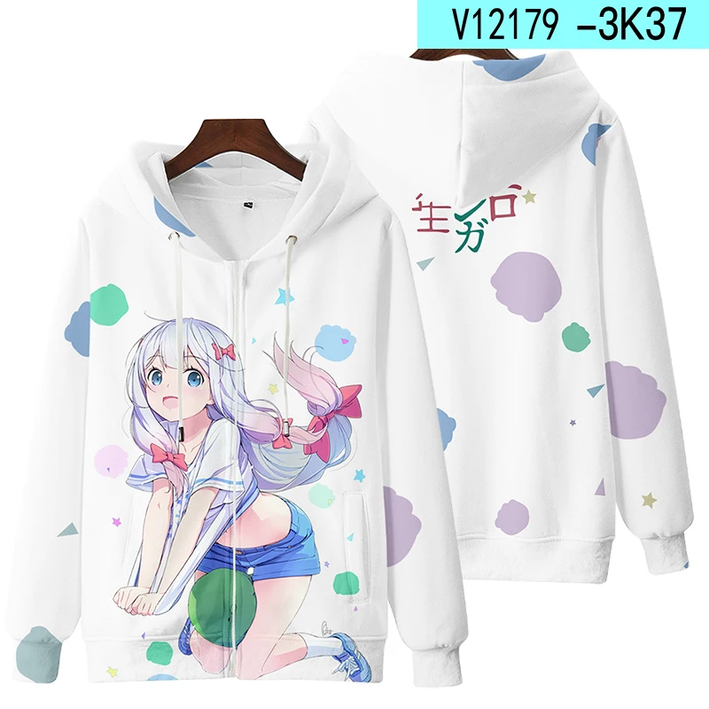 Аниме Eromanga Sensei Sagiri Izum, толстовки на молнии с 3d принтом для мужчин и женщин, толстовка большого размера с капюшоном, толстовки на молнии, спортивные костюмы