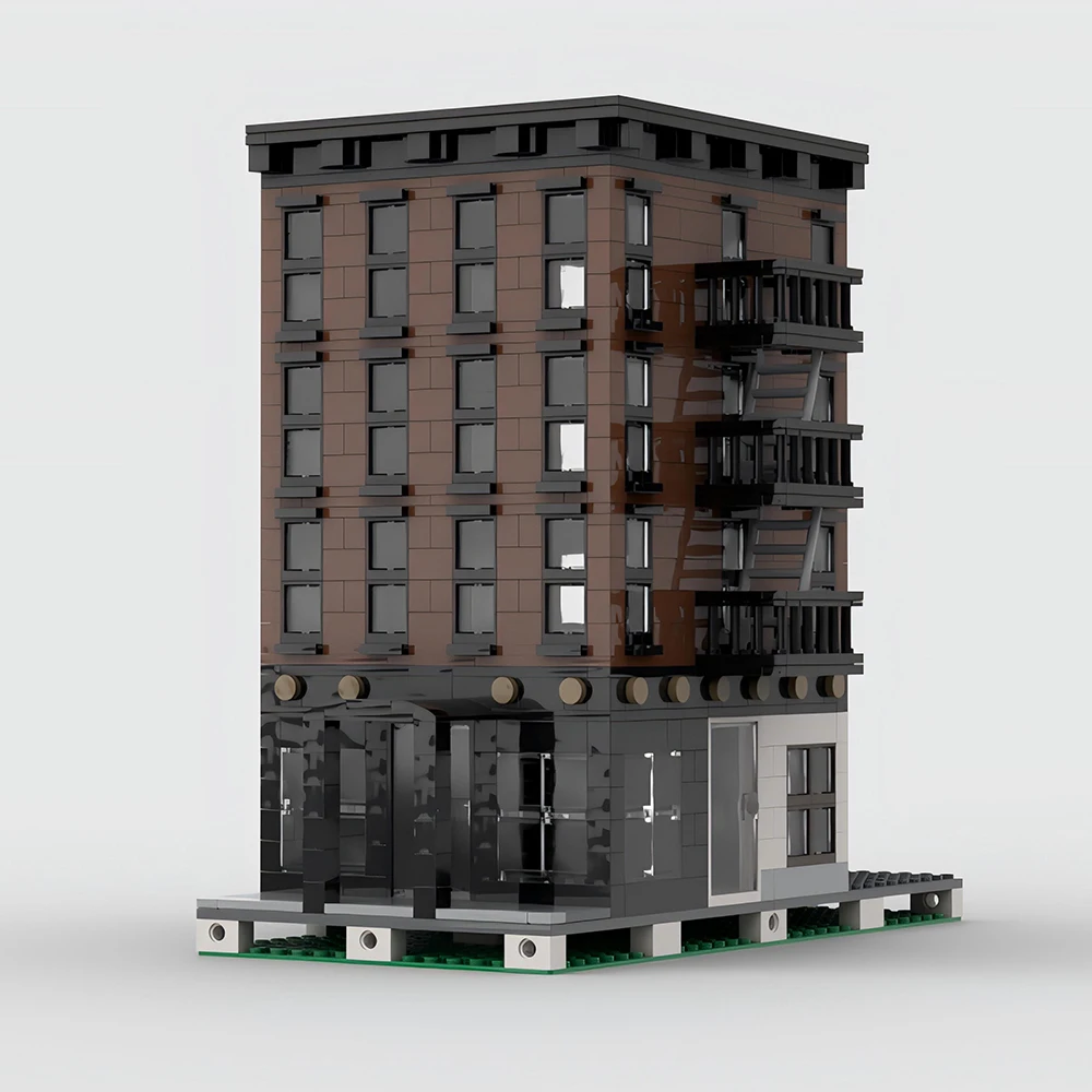 Модель Street View MOC, строительные кирпичи, Нью-Йорк, квартира, дом, модульные технологии, подарки, праздник, сборка, детские игрушки, костюм