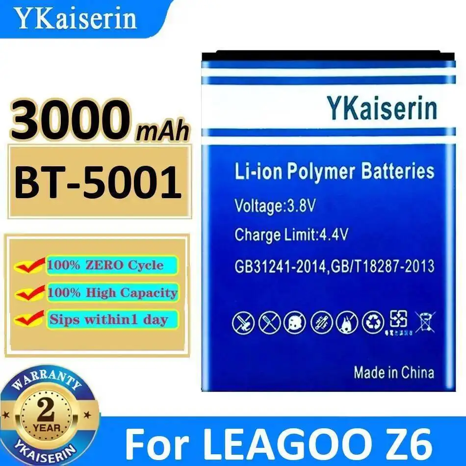 Высокопроизводительный аккумулятор для мобильного телефона Leagoo Z6 высокой емкости BT-5001 3000 мАч
